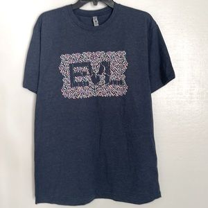 Next Level unisex EVL logo cotton blend t-shirt blue Size Large